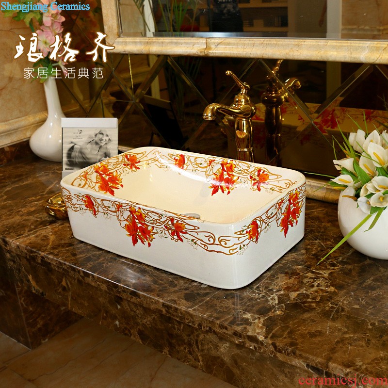 Jingdezhen ceramic basin sinks art stage of the basin that wash a face the sink Oval, Lin red maple C