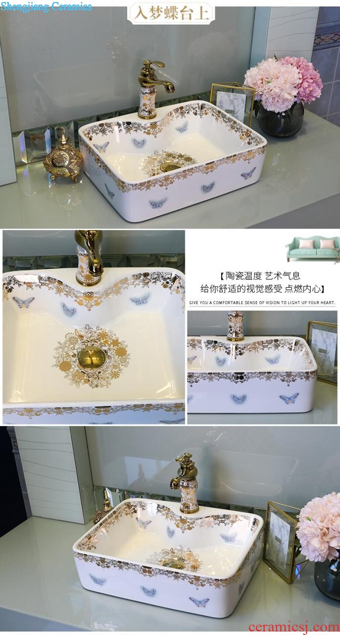 The stage basin sink square ceramic art basin lavatory toilet lavabo household basin morning glory