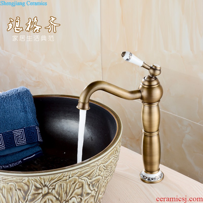 The package mailed the stage basin to jingdezhen ceramic lavabo that defend bath lavatory basin art Gold peony