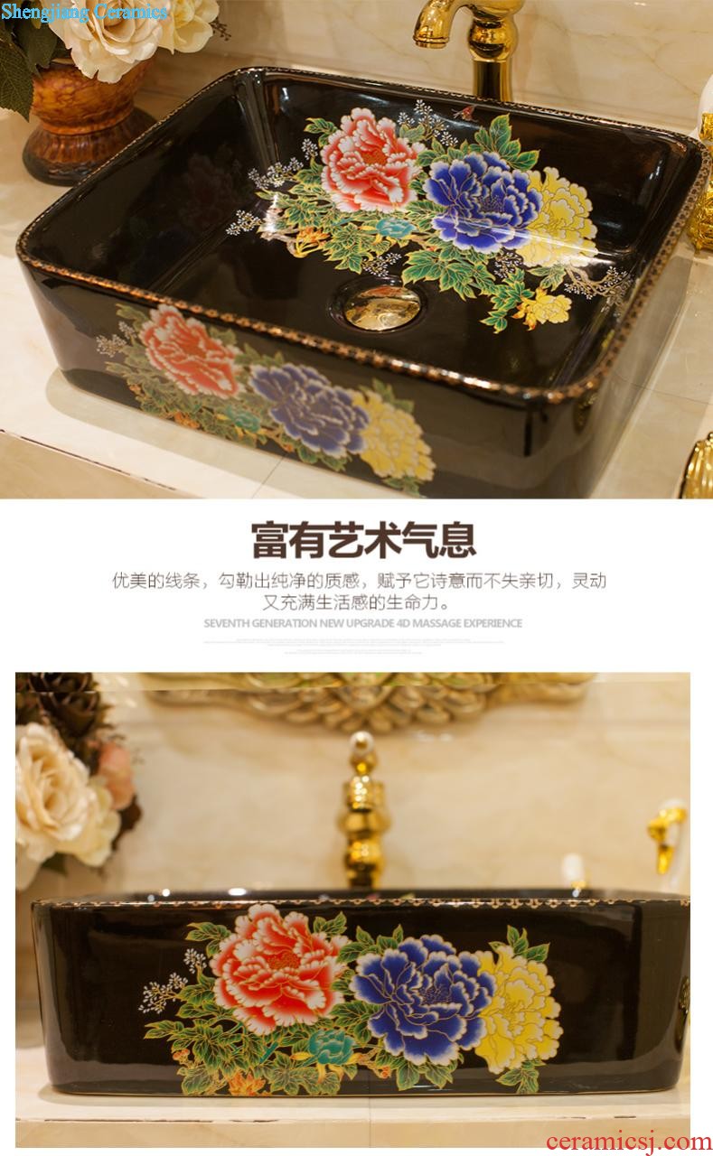 Koh larn, qi stage basin ceramic lavabo gold-plated lavatory basin of elliptic toilet art restoring ancient ways roses