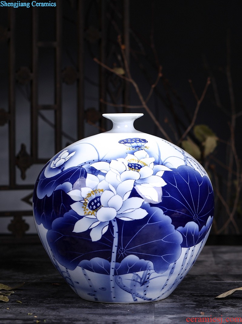 Jingdezhen ceramics vase furnishing articles and modern Chinese style household sitting room adornment archaize porcelain arts and crafts