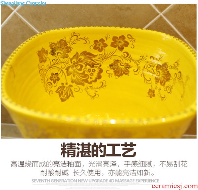 Post, qi stage basin ceramic lavabo archaize washbasin drum-shaped basin of Chinese style bathroom art antique reeds