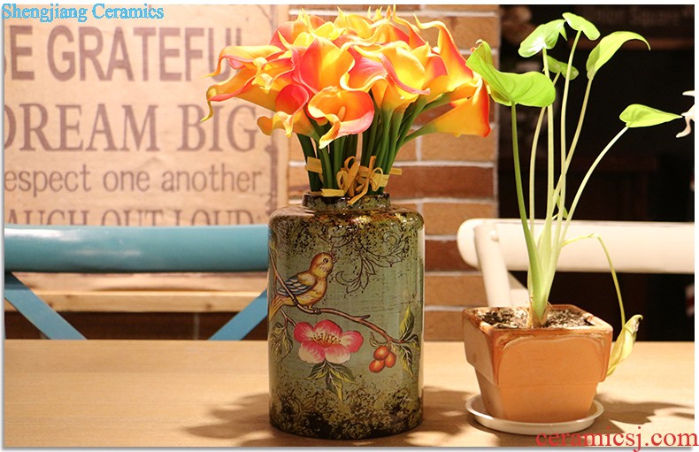 American country new Chinese painting of flowers and the parrot ceramic drum stool household act the role ofing is tasted home furnishing articles housewarming gift