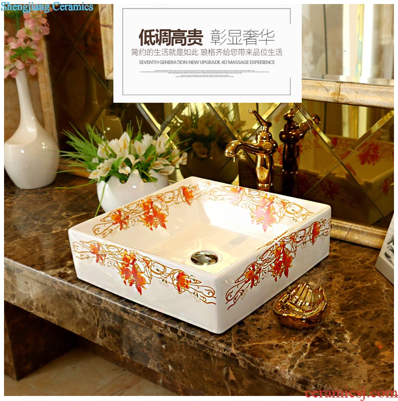 Jingdezhen ceramic basin sinks art stage of the basin that wash a face the sink Oval, Lin red maple C