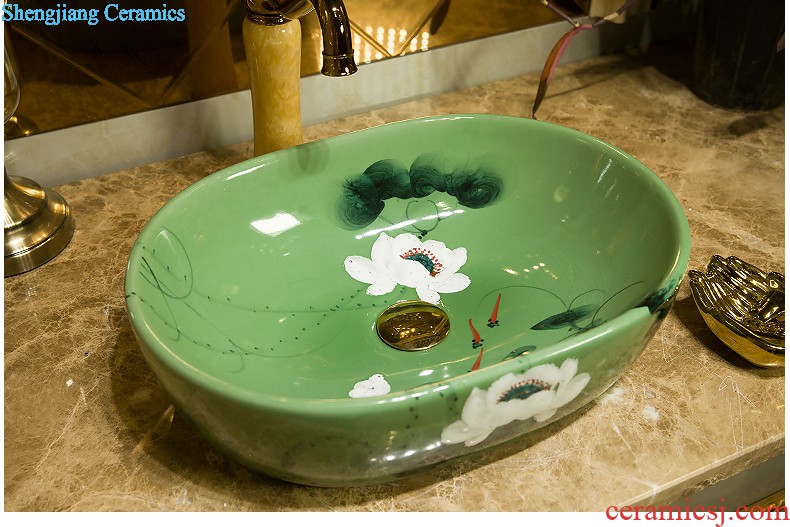 The stage basin circular wash basin art basin bathroom sinks ceramics on the stage of the basin that wash a face the sink flat peach