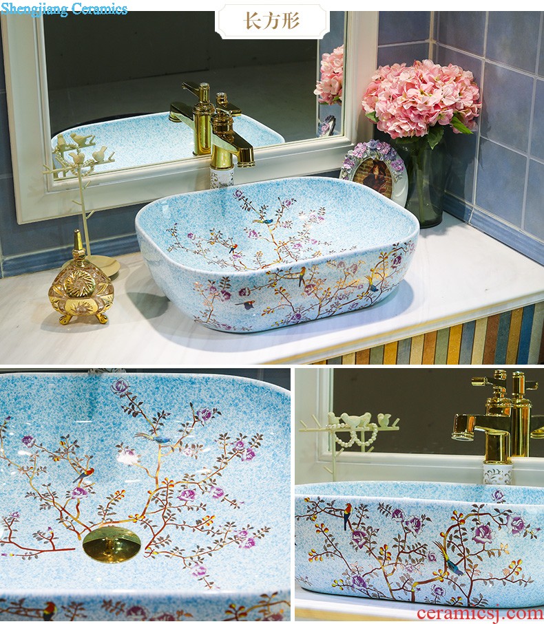 M beautiful ceramic mop pool Jingdezhen art mop basin antique green bethanath balcony outdoor mop pool