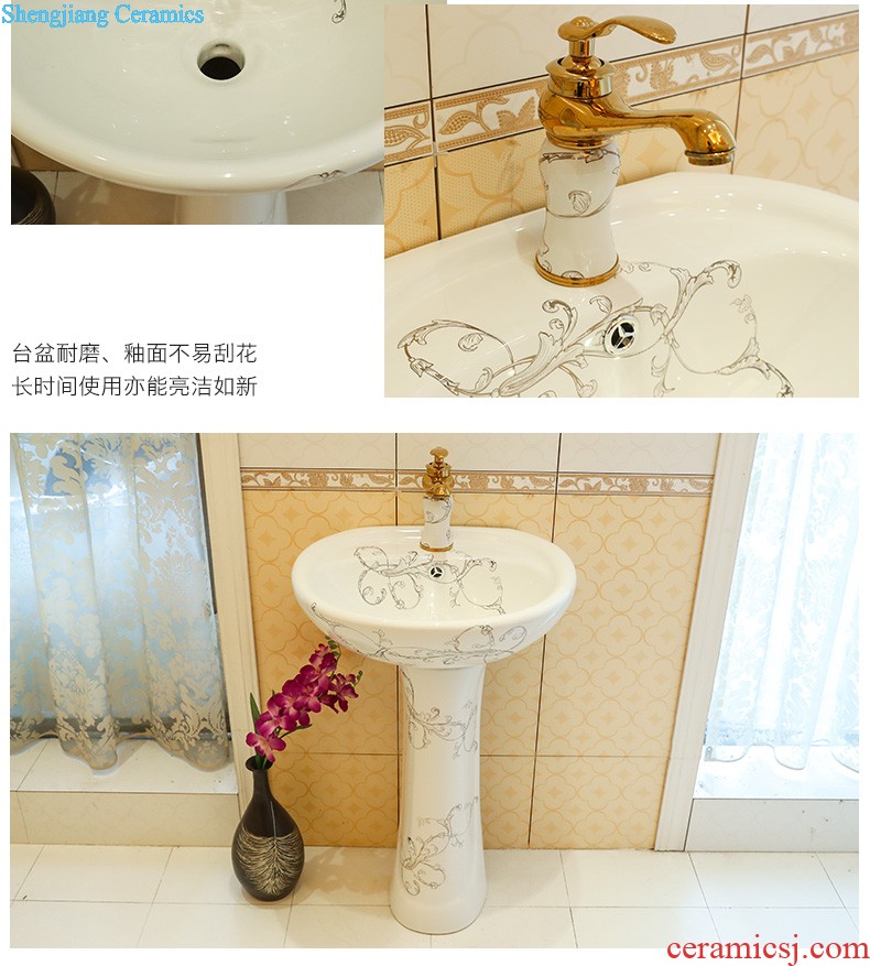 Art pillar basin ceramic floor pillar type lavatory toilet lavabo balcony one wash basin