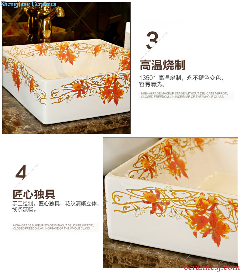 Jingdezhen ceramic basin sinks art stage of the basin that wash a face the sink Oval, Lin red maple C