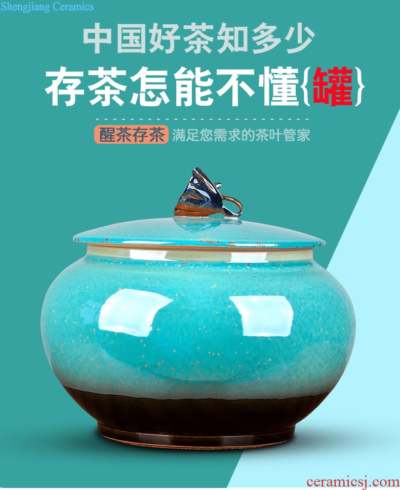 Jingdezhen ceramic caddy large dahongpao storage tanks seal pot pu 'er tea, green tea POTS