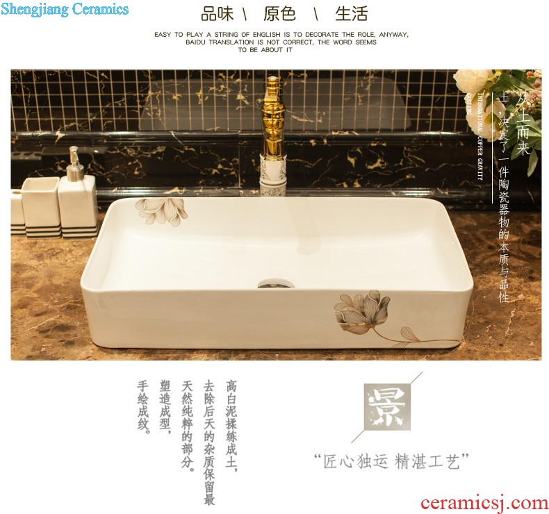 Koh larn, qi column basin bathroom balcony one floor pillar lavabo ceramic vertical washing a face basin