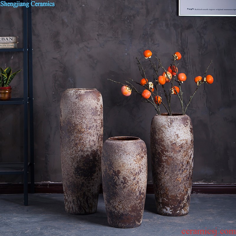 Sitting room villa ceramic kiln vase study restaurant big flower vases, flower implement ceramic decorations hall furnishing articles