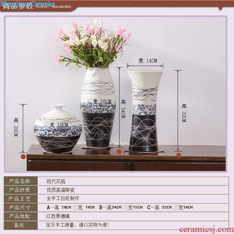 Retro ceramic vases, flower arrangement sitting room place contemporary and contracted large ground vase floral decoration villa garden