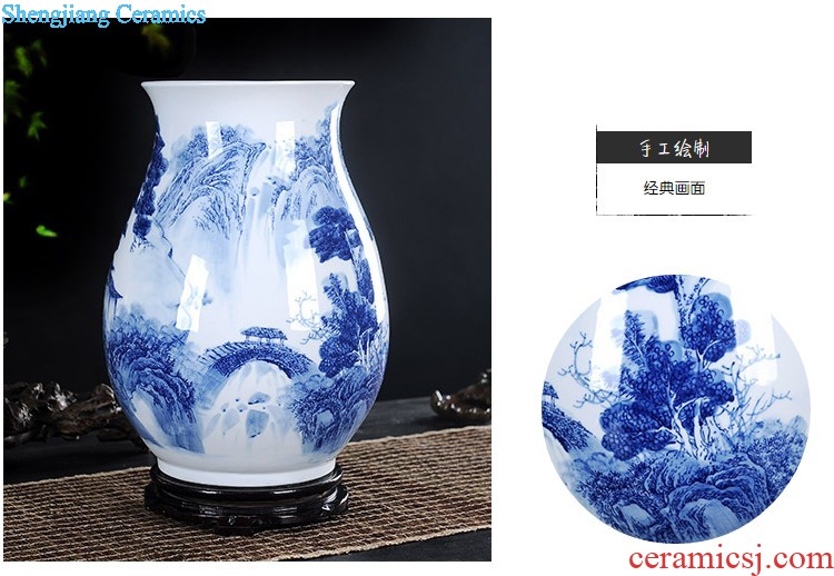 Jingdezhen porcelain vase Handmade porcelain celebrity famous large sitting room archaize handicraft furnishing articles