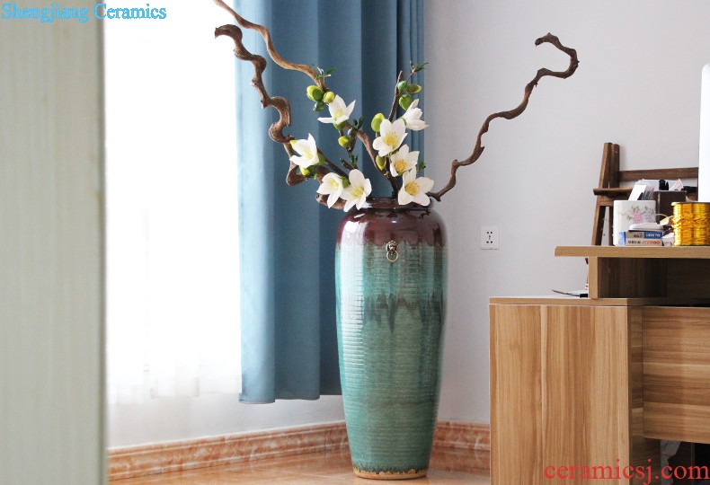 Jingdezhen ceramic contemporary sitting room ground vase Lucky bamboo vase porch decorate furnishing articles bedroom soft outfit