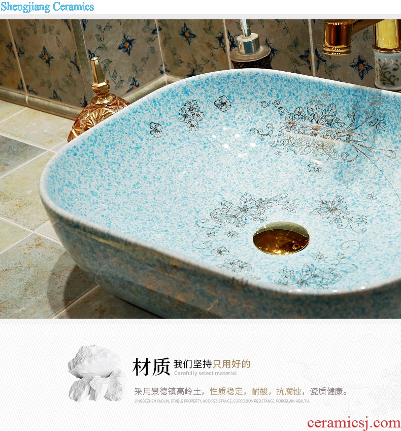 Creative personality vertical column basin bathroom ceramics art basin one small sink the balcony floor