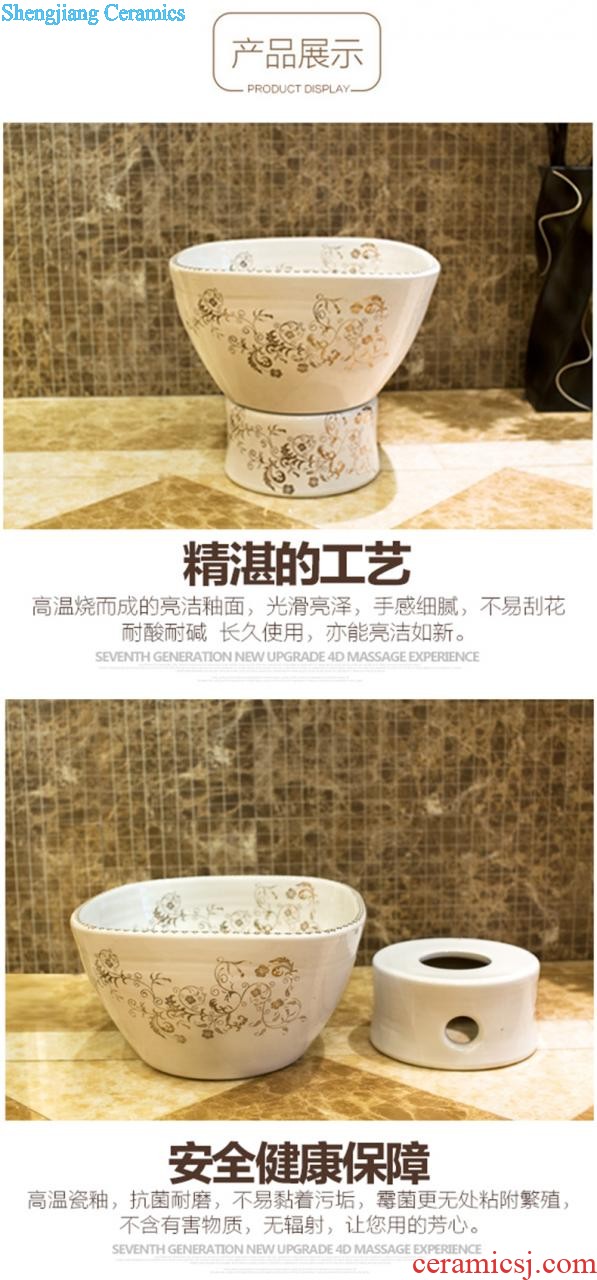 Post, qi stage basin ceramic lavabo archaize washbasin drum-shaped basin of Chinese style bathroom art antique reeds