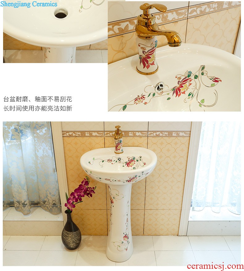 Art pillar basin ceramic floor pillar type lavatory toilet lavabo balcony one wash basin