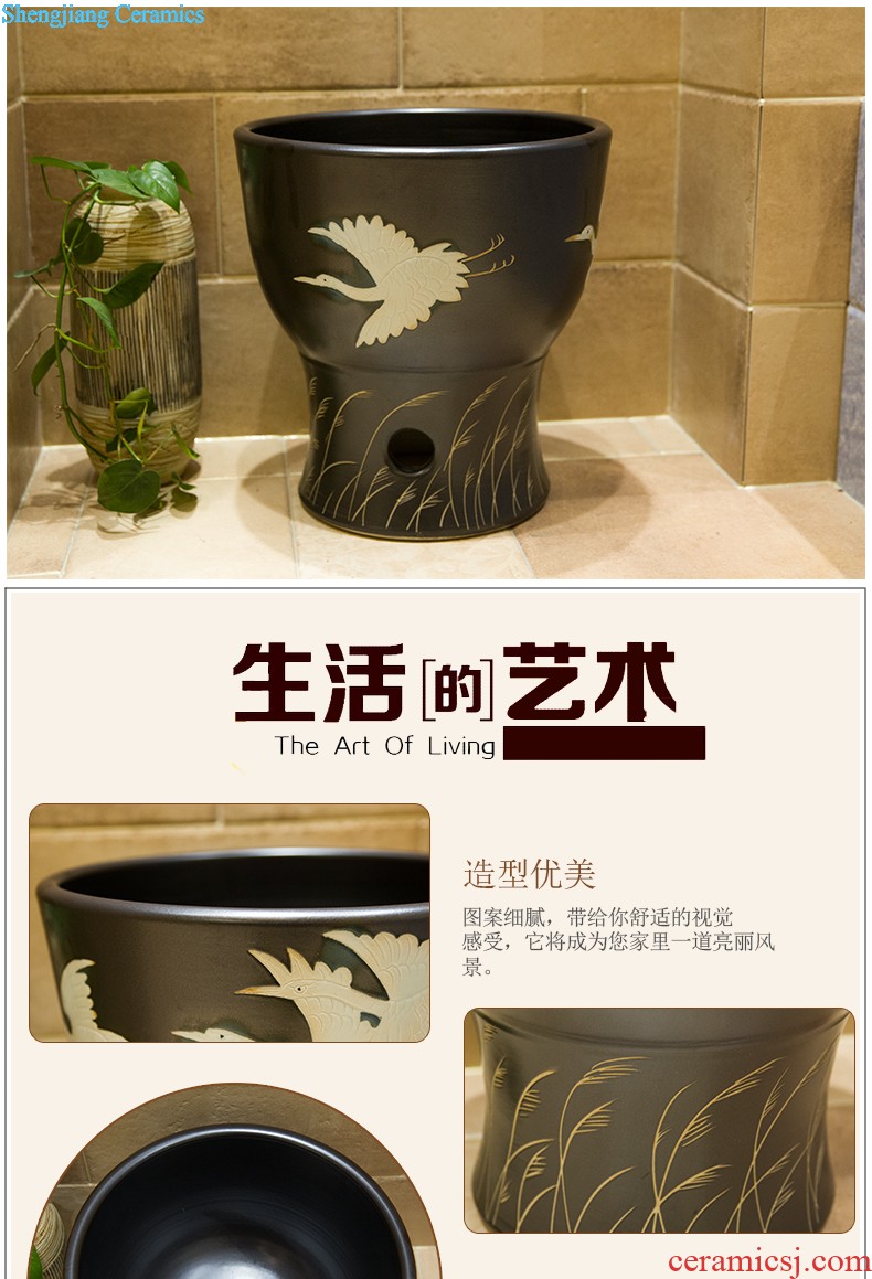 Post, qi basin stage basin round home the sink basin bathroom ceramic European art basin sinks