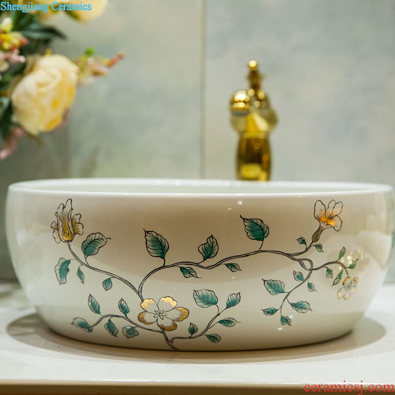 Koh larn, qi ceramic art basin balcony mop mop pool ChiFangYuan mop pool diameter 40 cm jump cut stone yellow