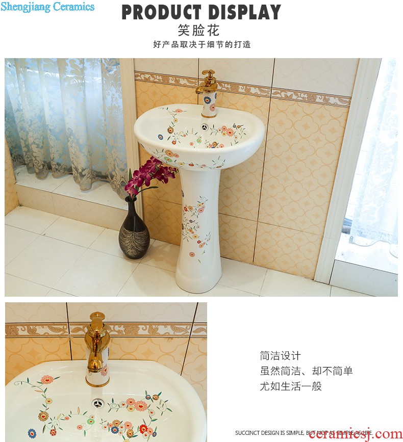 Art pillar basin ceramic floor pillar type lavatory toilet lavabo balcony one wash basin