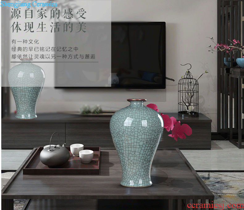 Jingdezhen ceramics furnishing articles big vase household living room decorative bottle arranging flowers Hand blue and white porcelain vase furnishing articles