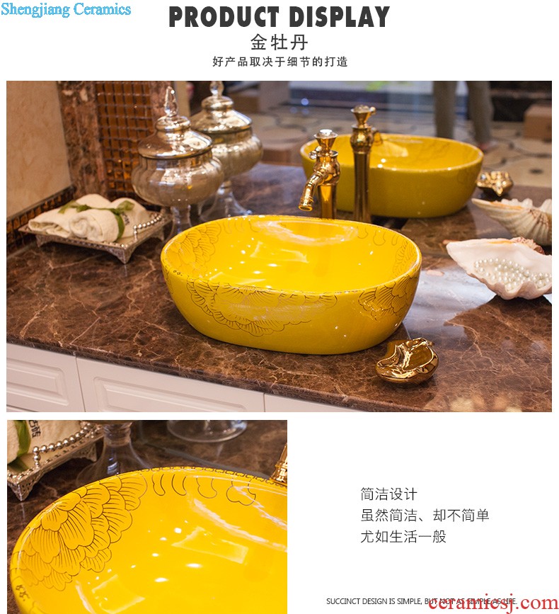 Koh larn, qi Jingdezhen ceramic toilet stage basin sink basin art basin sinks Blue half Dutch