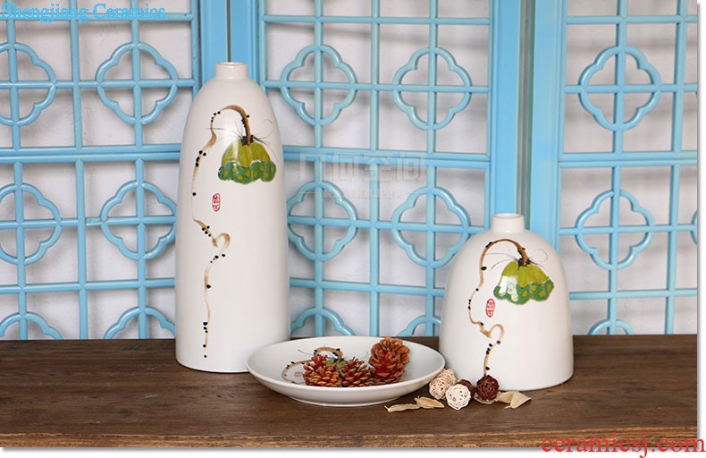 Modern Chinese style household antique vase kiln crack restaurant jingdezhen ceramics porch decorate desktop furnishing articles