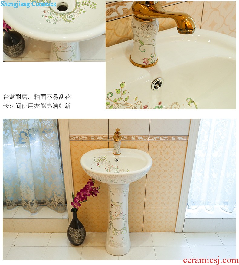 Art pillar basin ceramic floor pillar type lavatory toilet lavabo balcony one wash basin