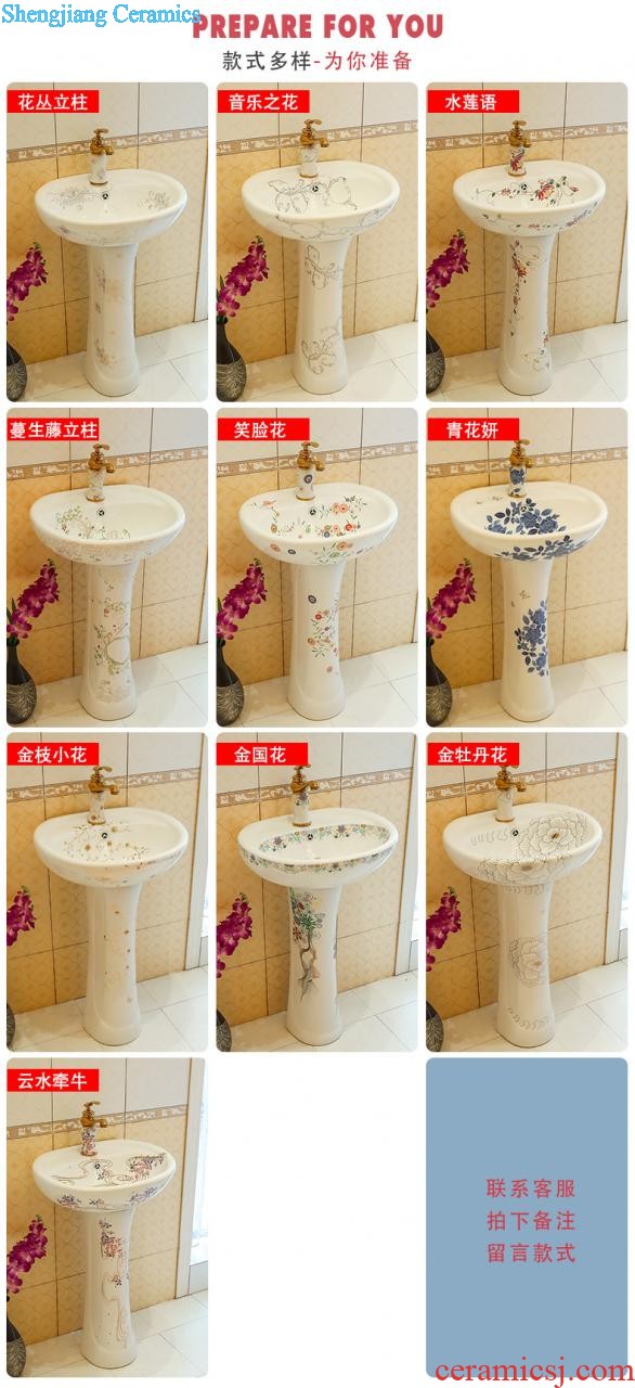 Art pillar basin ceramic floor pillar type lavatory toilet lavabo balcony one wash basin