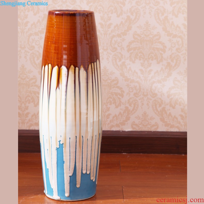 Handmade ceramic vase three-piece flowers, dried flowers flower contemporary and contracted new sitting room of Chinese style household soft outfit furnishing articles