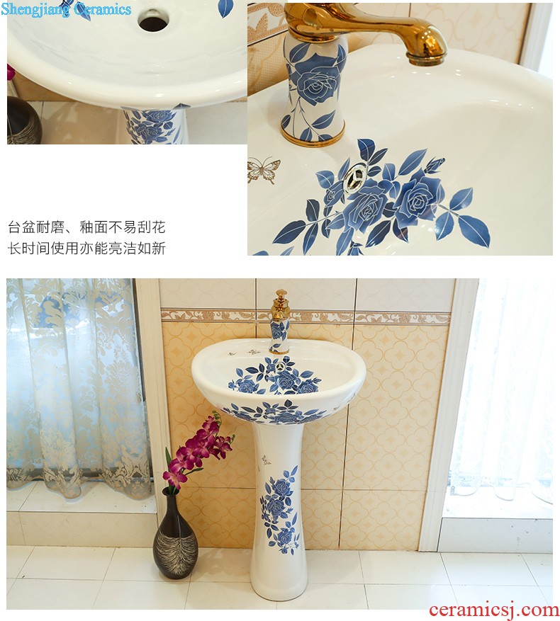 Art pillar basin ceramic floor pillar type lavatory toilet lavabo balcony one wash basin