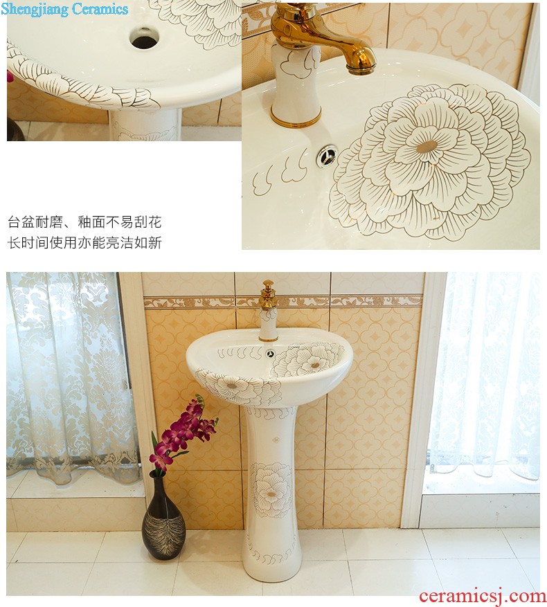 Art pillar basin ceramic floor pillar type lavatory toilet lavabo balcony one wash basin