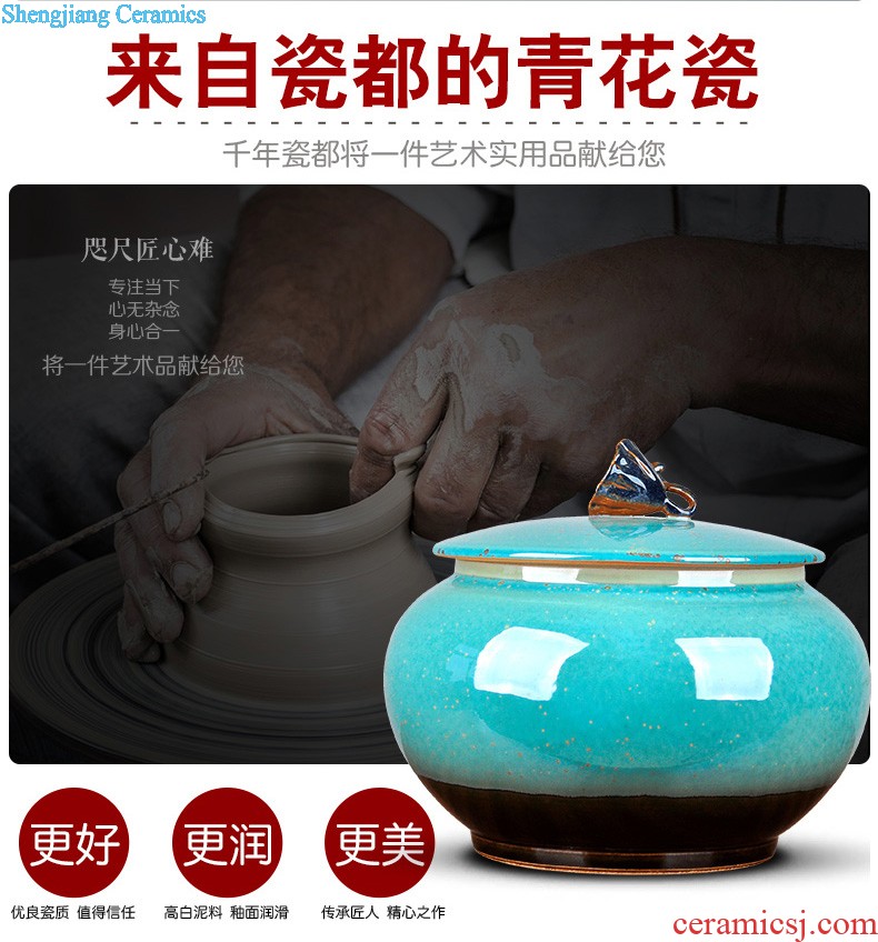 Jingdezhen ceramic caddy large dahongpao storage tanks seal pot pu 'er tea, green tea POTS