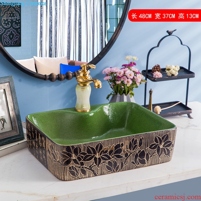 Ceramic lavatory American contracted the stage basin basin retro rectangle China art basin sink household