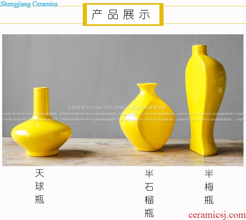 Ceramic vase suit sitting room study flower arranging household small place The modern new Chinese wine creative decorations