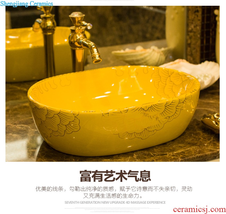 On the ceramic art basin circular lavatory basin of the basin that wash a toilet lavabo The elliptical dancing spin