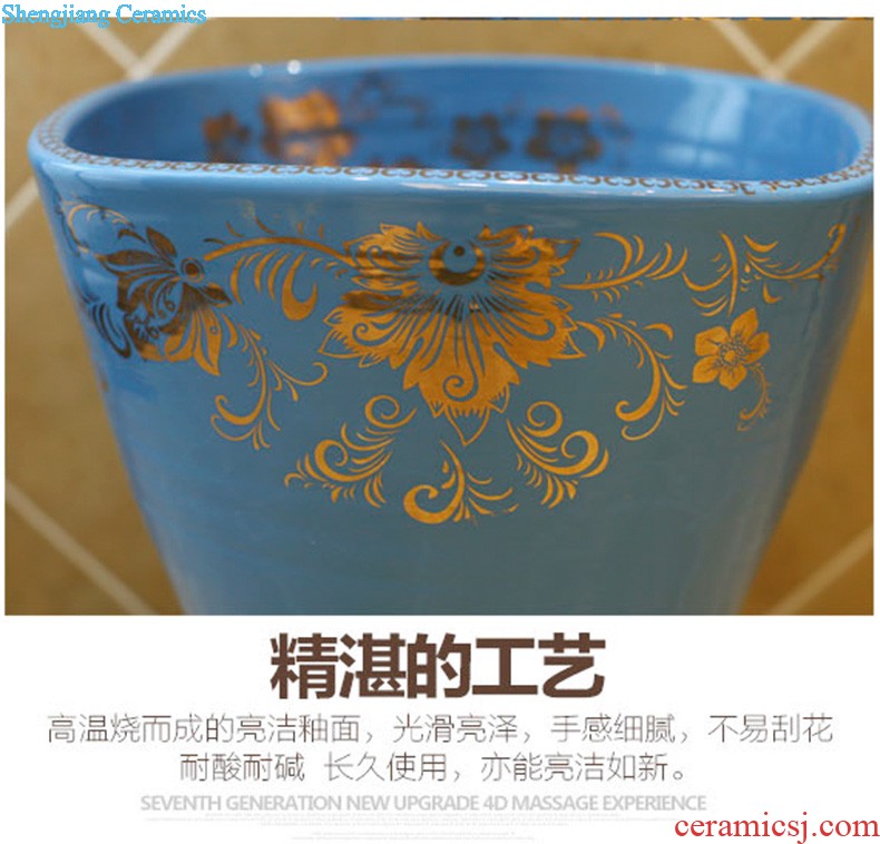 Post, qi stage basin ceramic lavabo archaize washbasin drum-shaped basin of Chinese style bathroom art antique reeds