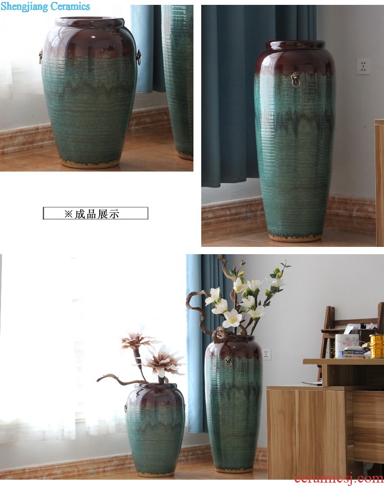 Jingdezhen ceramic contemporary sitting room ground vase Lucky bamboo vase porch decorate furnishing articles bedroom soft outfit