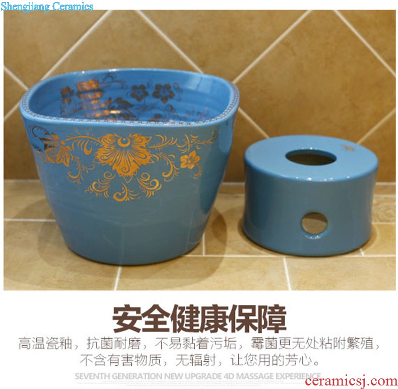 Post, qi stage basin ceramic lavabo archaize washbasin drum-shaped basin of Chinese style bathroom art antique reeds