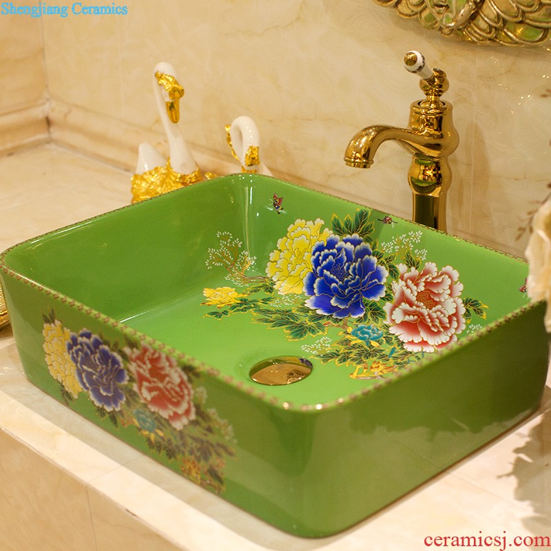 The package mailed the stage basin to jingdezhen ceramic lavabo that defend bath lavatory basin art square red maple