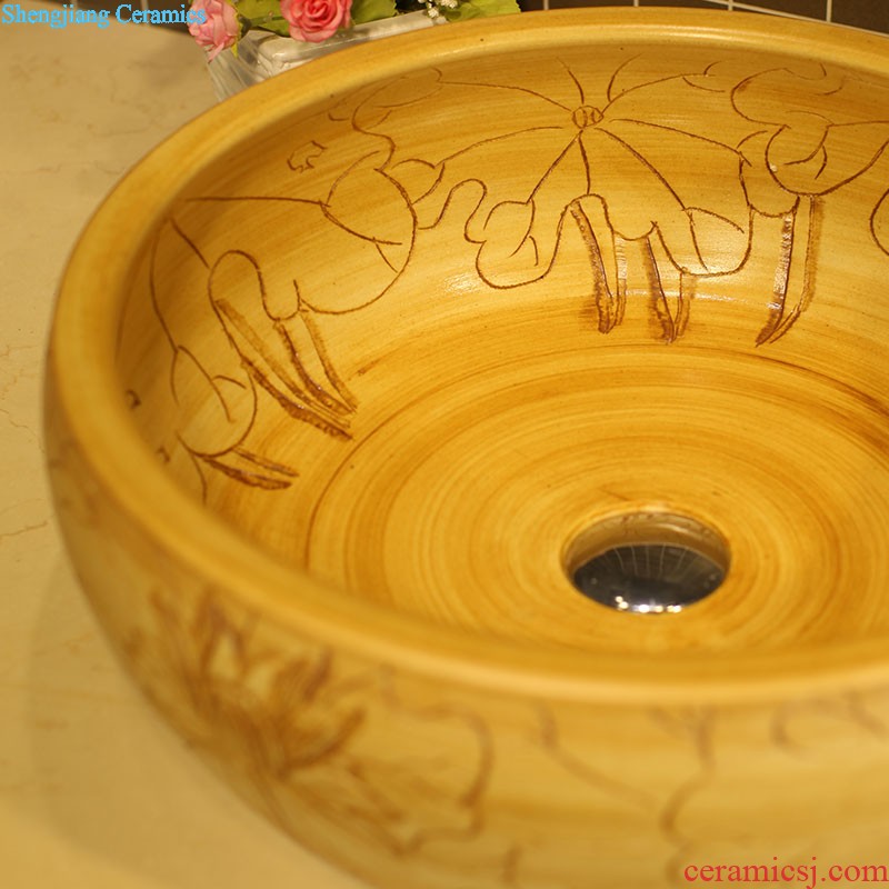 New arrival of jingdezhen ceramic basin sinks the stage basin sink of the basin that wash a face - red flowers