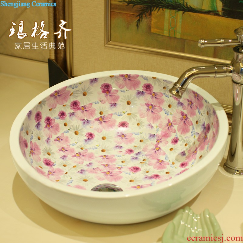 The package mail jingdezhen ceramic basin sinks the stage basin sink - carved lotus 1 of the basin that wash a face