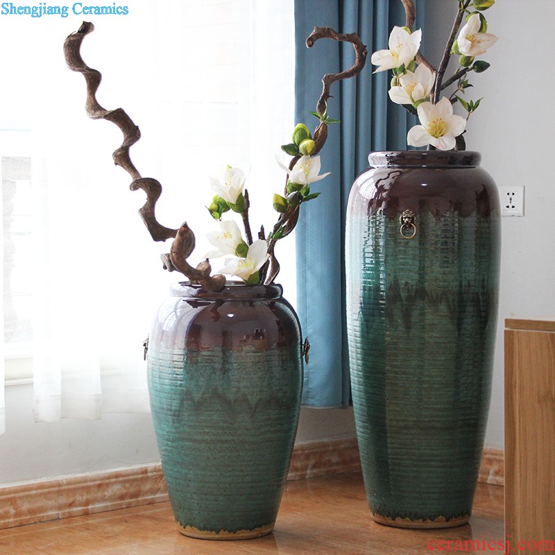 Jingdezhen ceramic contemporary sitting room ground vase Lucky bamboo vase porch decorate furnishing articles bedroom soft outfit