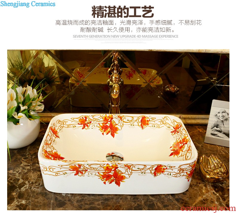 Jingdezhen ceramic basin sinks art stage of the basin that wash a face the sink Oval, Lin red maple C