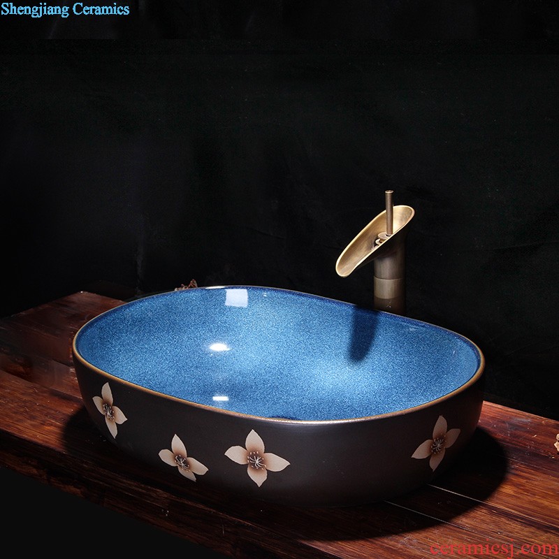 Europe type restoring ancient ways is the Mediterranean basin on the ceramic art basin oval Chinese style household square basin of wash one washbasin