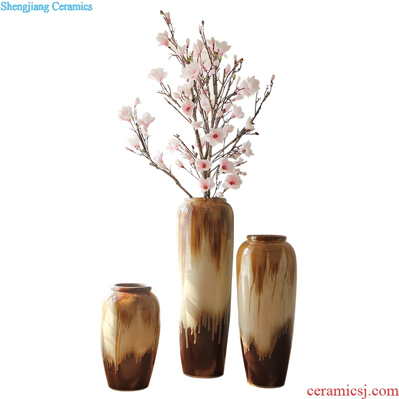 Modern European rural three-piece ceramic vase Household act the role ofing is tasted fashion flower home furnishing articles ornaments