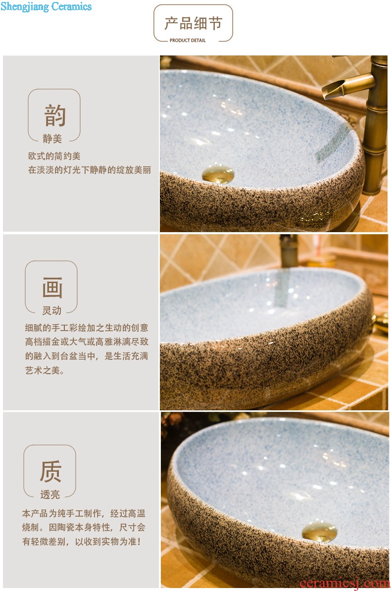 Koh larn, qi ceramic art basin on its rectangular lavabo european-style bathroom sinks marble