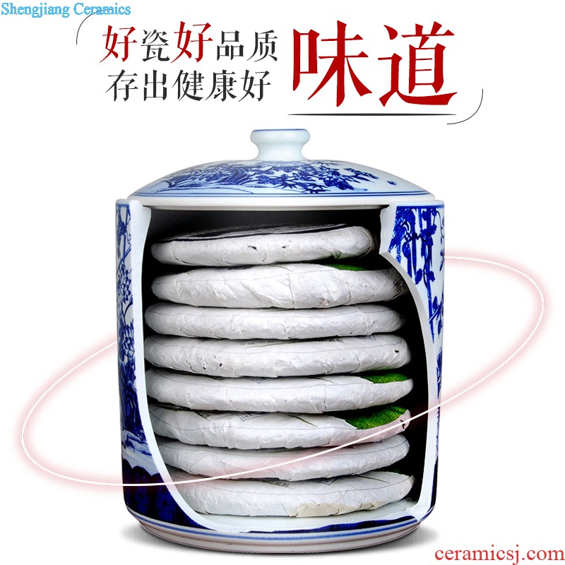 Jingdezhen ceramic tea pot size Green tea storage POTS pu-erh tea and tea storage jar airtight save tea tea set