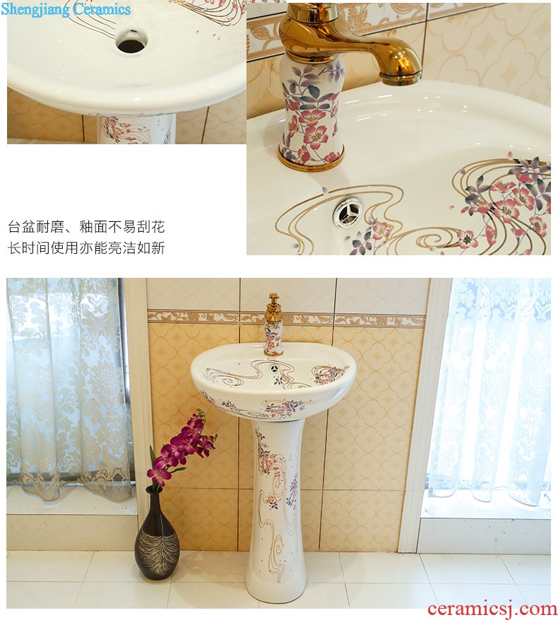 Art pillar basin ceramic floor pillar type lavatory toilet lavabo balcony one wash basin