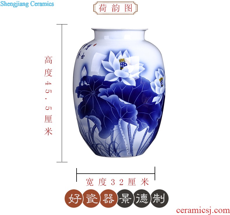 Hand-painted mini flower vase of blue and white porcelain of jingdezhen ceramics home rich ancient frame furnishing articles classic Chinese style living room